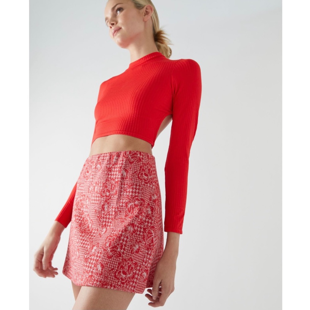 UO Clara A Line Knit Mini Skirt